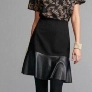 Cabi Women’s Black Faux Leather Owens Pull-On A-Line Skirt Sized, Style 3405